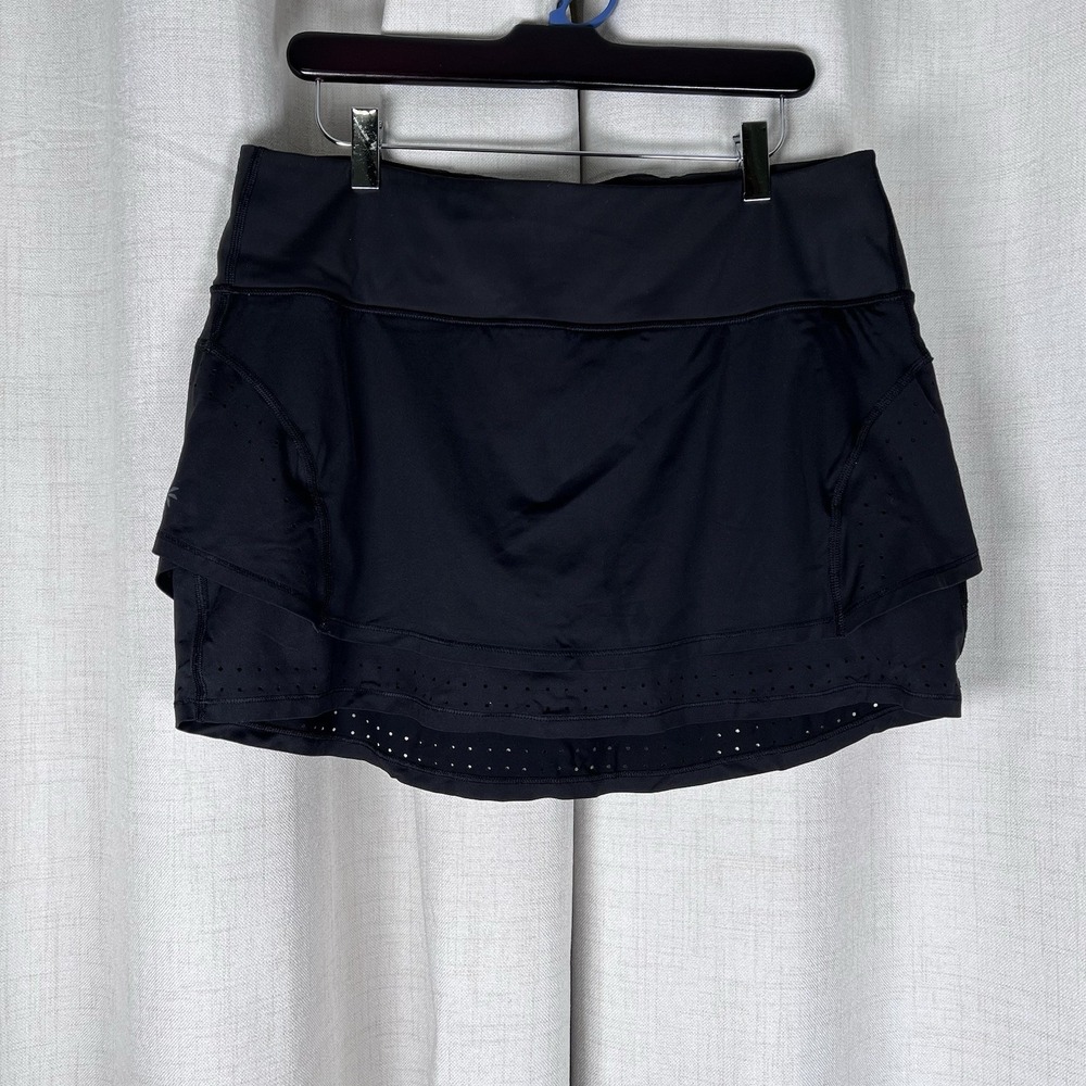 Athleta Stealth TruCool Athletic Skirt‎ Skort Black Large Tennis Golf Pickelball